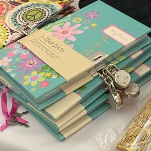One Year Flower Diary with Rhinestone Padlock